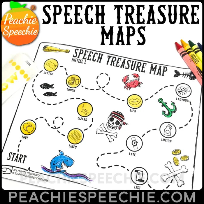 Speech Treasure Maps - Materials peachiespeechie.com