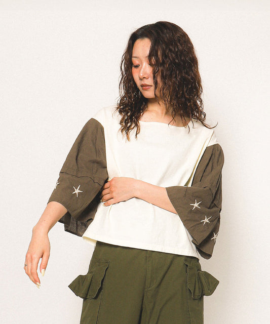 Square-neck Star Tee(LADIES)