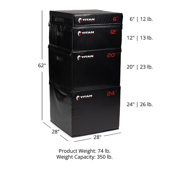 Stackable Soft Foam Plyometric Box Set