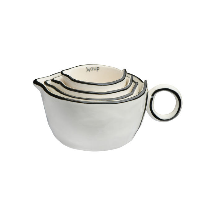 Stacking Measuring Cups w/ Black Rim
