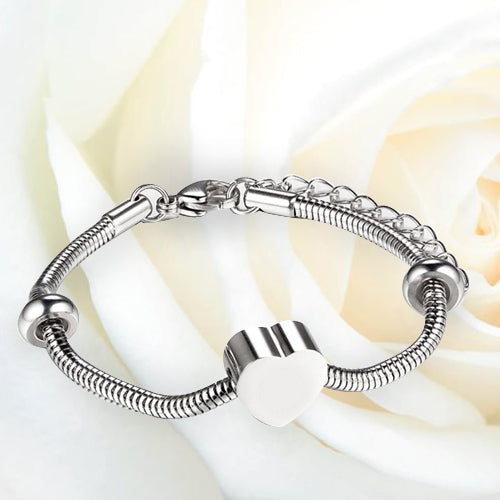 Stainless Steel Fingerprint Bracelets - Heart