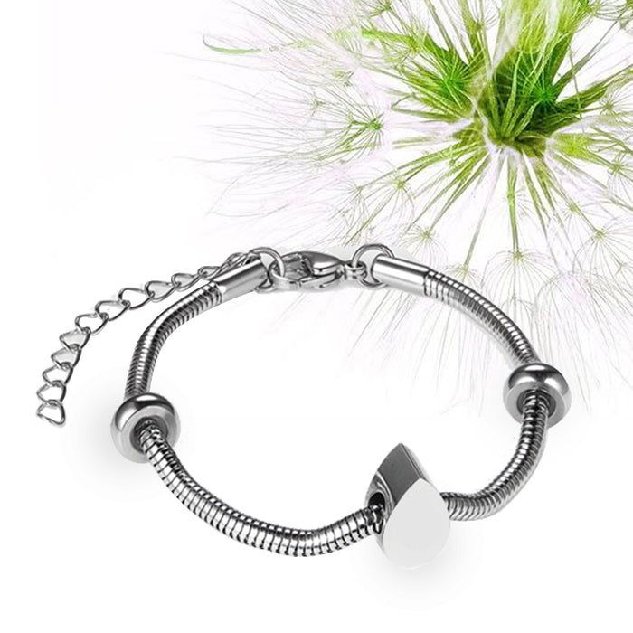 Stainless Steel Fingerprint Bracelets - Tear drop
