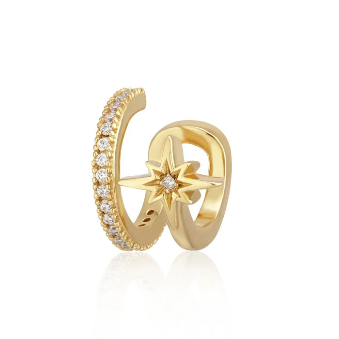 Star Double Band Small Single Ear Cuff