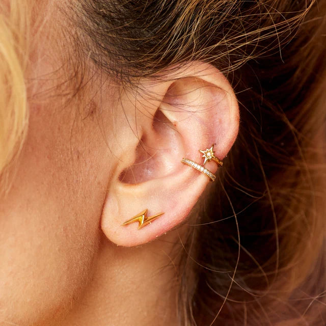 Star Double Band Small Single Ear Cuff