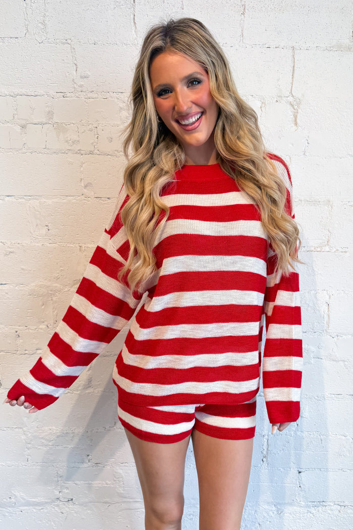 Staycation Stripe Sweater Top, adeline boutique, dallas boutique, boutique