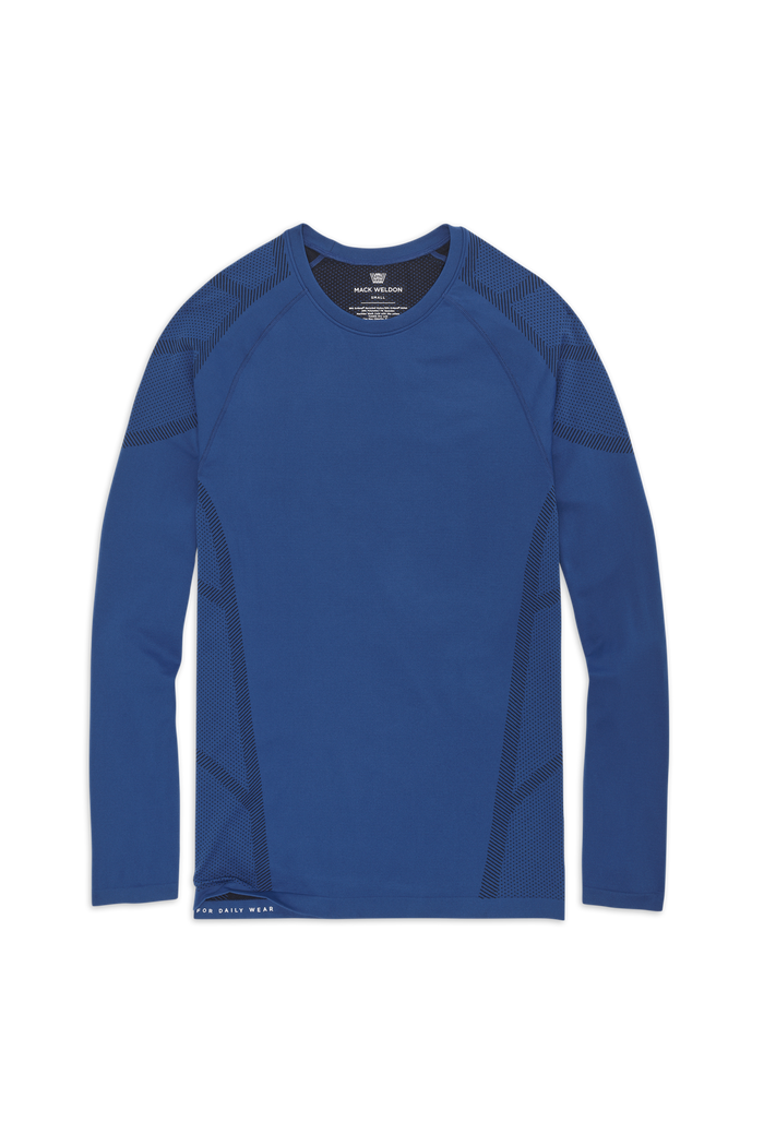 Indigo Dye | Front view of Stealth Long Sleeve T-Shirt in Indigo Dye