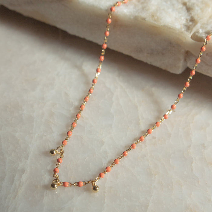 Sterling Silver Gold Vermeil Enamel Necklace