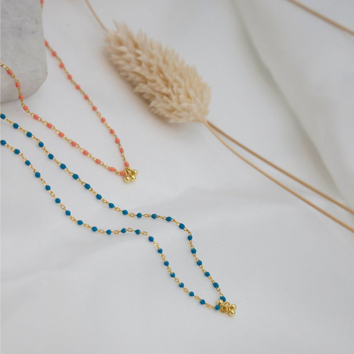 Sterling Silver Gold Vermeil Enamel Necklace