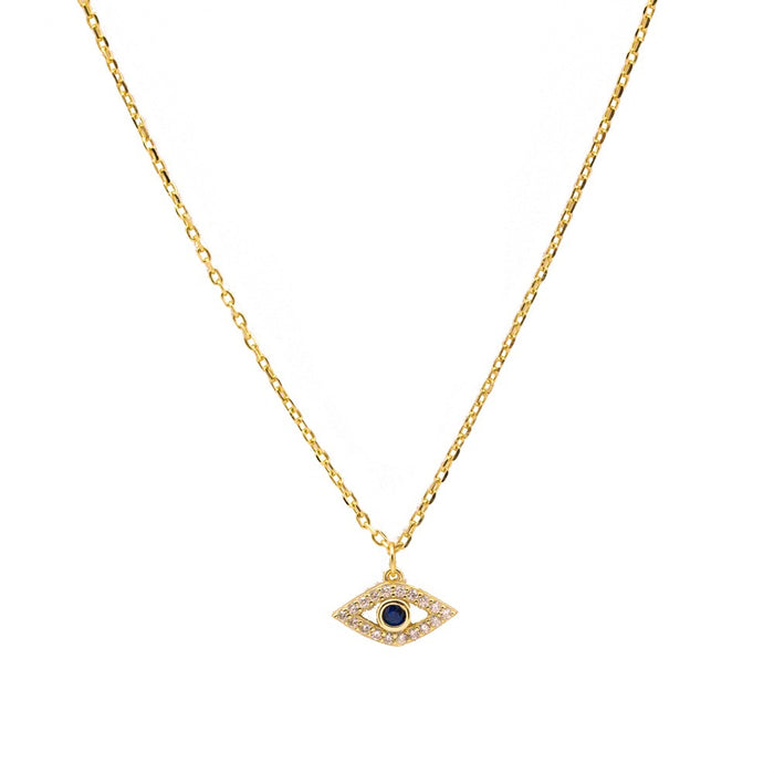 Sterling Silver Gold Vermeil Evil Eye Necklace