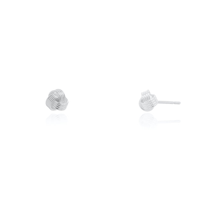 Sterling Silver Plain Love Knot Stud Earrings 6mm
