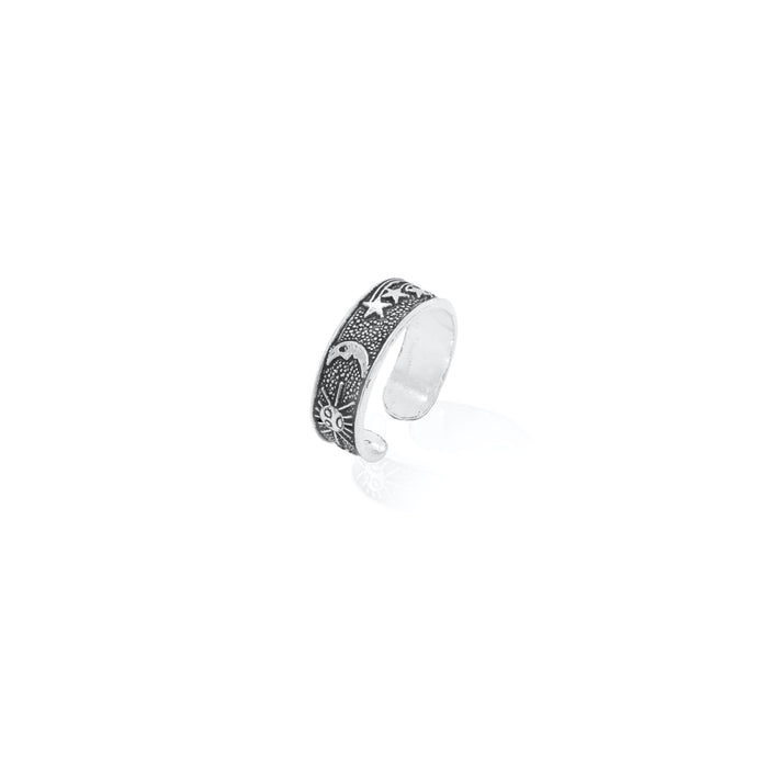 Sterling Silver Sun, Moon, and Stars Toe Ring