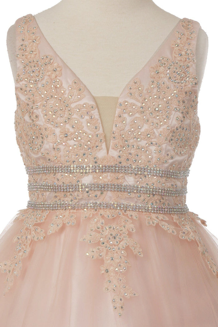 Stone Lace Tulle Girl Party Dress by Cinderella Couture USA AS5081