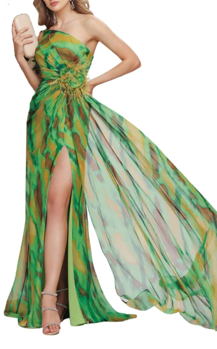 Dekolte Strapless Green Cocktail Party Dress - Runway Catalog