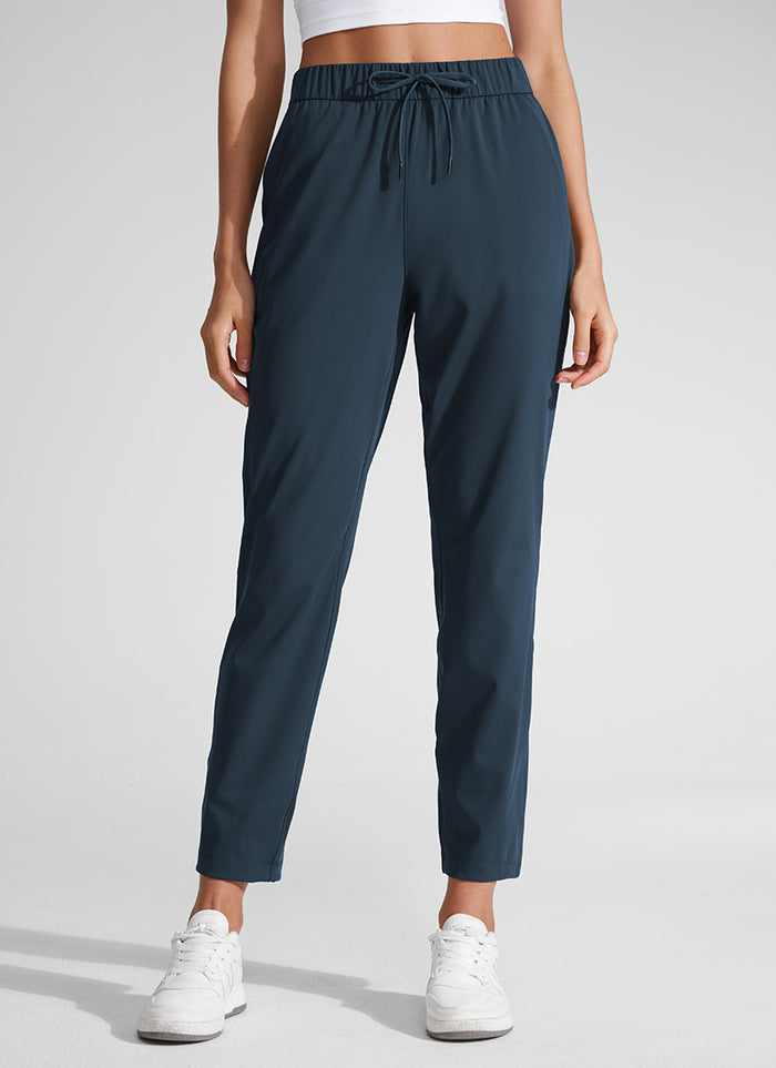 CRZ YOGA Women's Travel Slim Fit Stretch Drawstring 7/8 Pants 27'' True Navy
