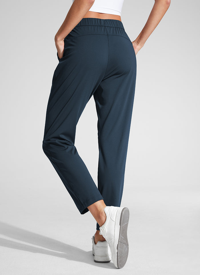 CRZ YOGA Women's Travel Slim Fit Stretch Drawstring 7/8 Pants 27'' True Navy