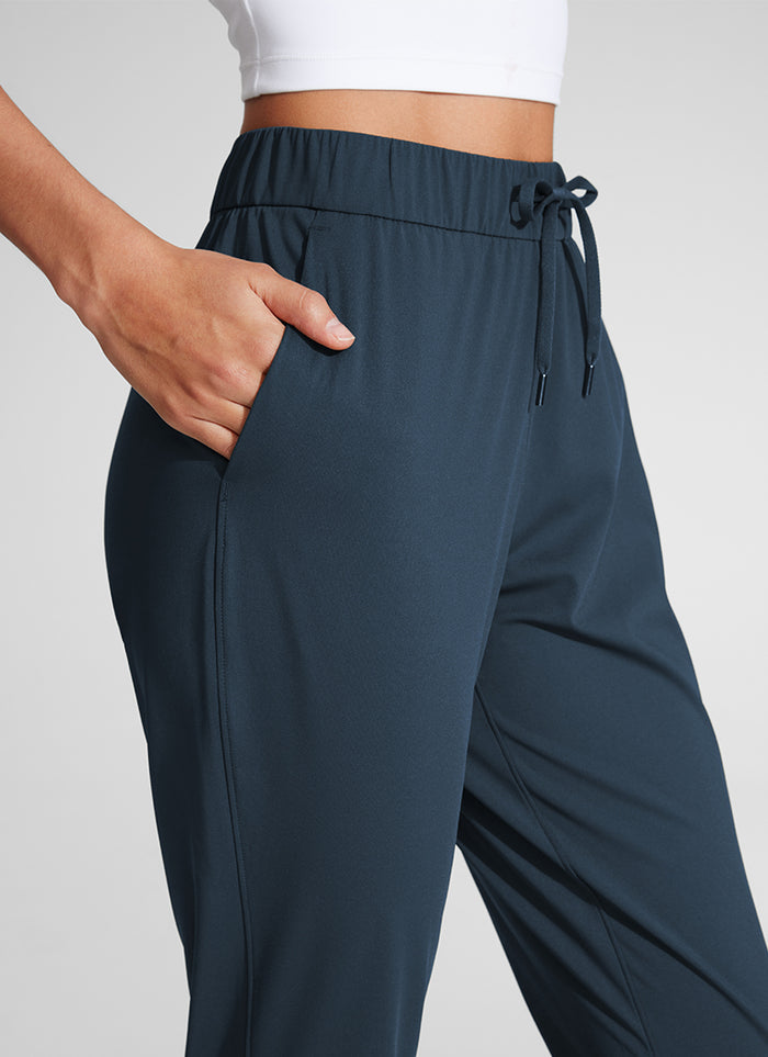 CRZ YOGA Women's Travel Slim Fit Stretch Drawstring 7/8 Pants 27'' True Navy