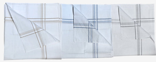 Striped Cotton Handkerchief | Satin Fold & Compact Yarn