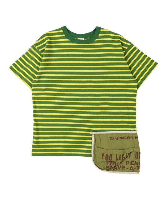 Striped Cotton Jersey Apron Tee(LADIES)