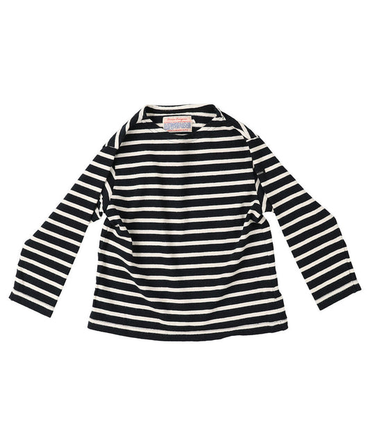 Striped Cotton Jersey Boatneck L/S Tee