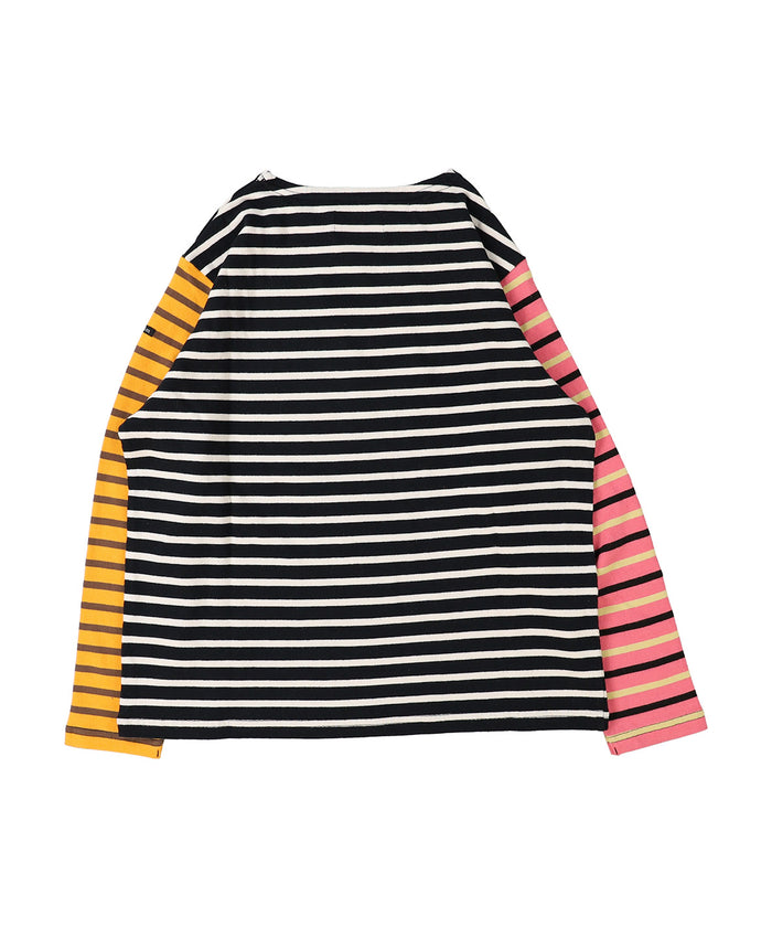 Striped Cotton Jersey Boatneck L/S Tee(LADIES)