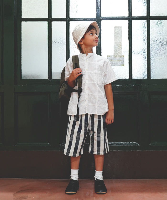 Striped Patchwork Shorts