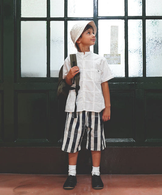 Striped Patchwork Shorts