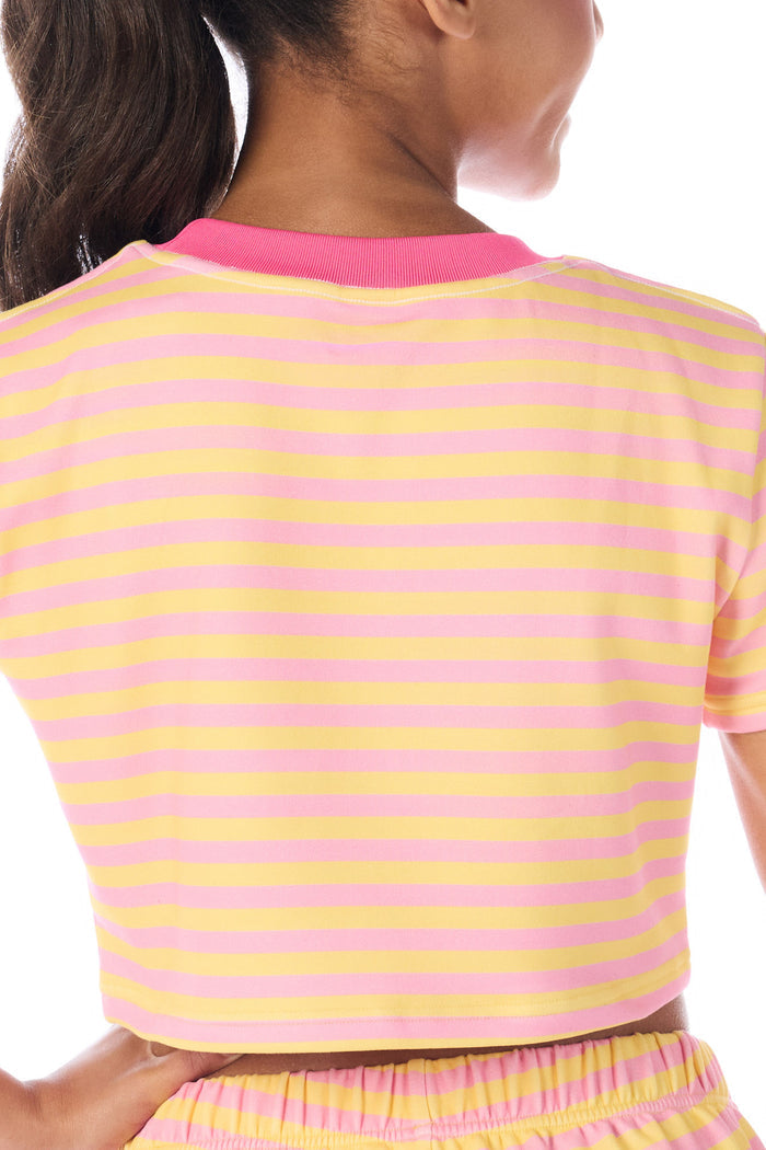 Sunset Crew Cropped Tee in Sorbet