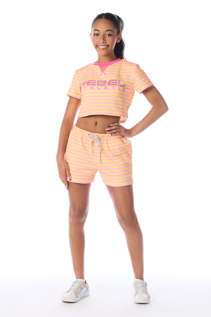 Sunset Crew Cropped Tee in Sorbet