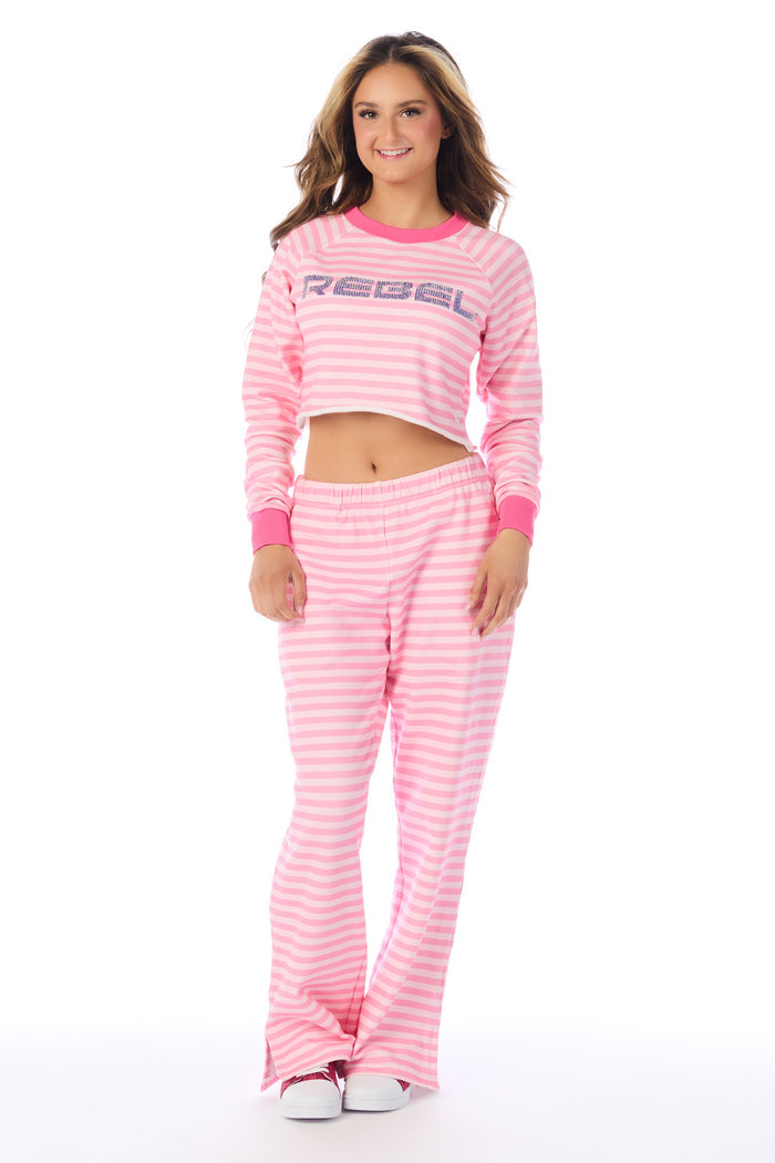 Sunset Crew Pullover in Pink Skies