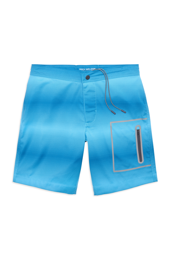 Waterslide Pulse Stripe | Front view of Swim Board Short in Waterslide Pulse Stripe
