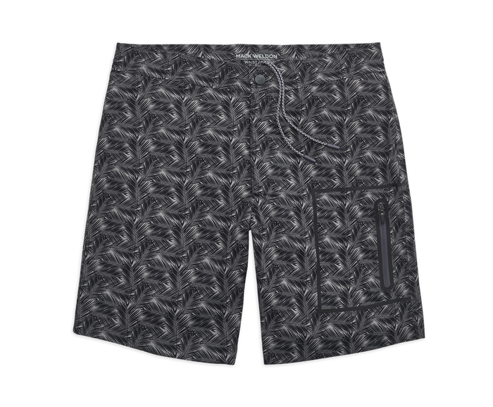 Steel Frond | Front view of Swim Board Short in Steel Frond