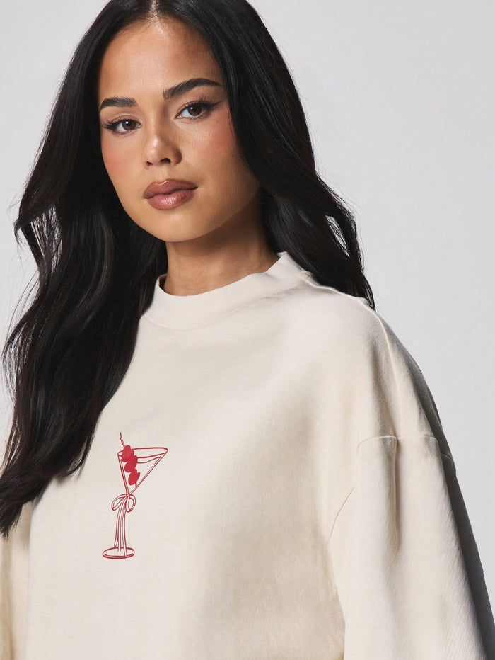 SXV Cocktail Glass Print Perfect For Casual Summer