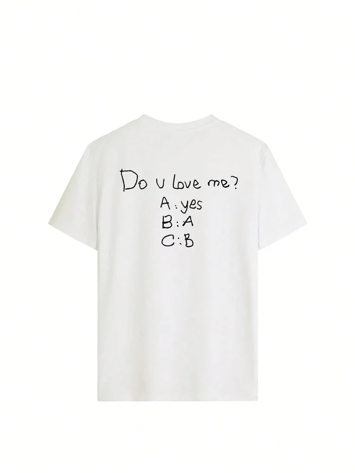 SXV DO YOU LOVE MELadies' Spring And Summer New Letter Daily Casual Round Neck Short Sleeved T-Shirt