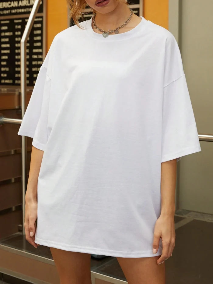 SXV It's My Happy Hour Please Don't Disturb, Loose Fit Casual Round Neck Short Sleeve T-Shirt
