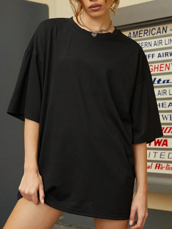 SXV It's My Happy Hour Please Don't Disturb, Loose Fit Casual Round Neck Short Sleeve T-Shirt