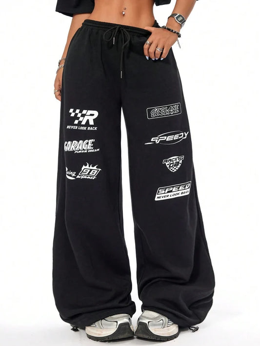 SXV SPEEDY NEVER LOOK  Print Straight Leg Sweatpants