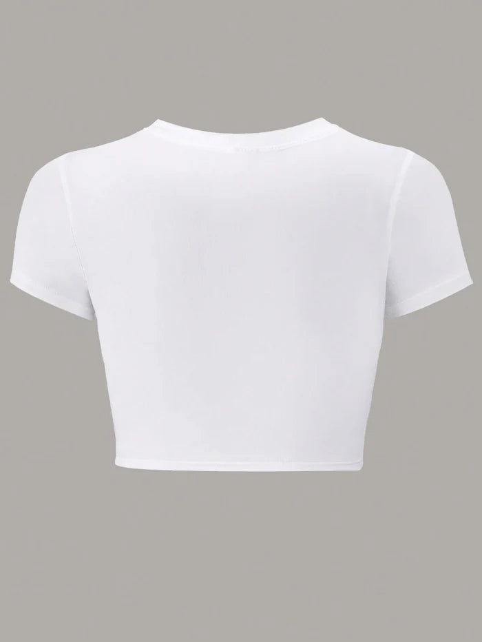 SXV Women I'm Literally Just A Girl Crop Top With Slogan Print And Slim Fit I'M LITERALLY JUST A GIRL