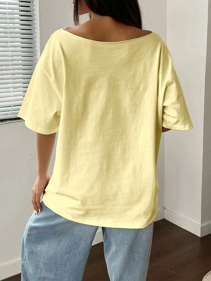 SXV Women's Loose Fit Fruit Orange Y2K Print Short Sleeve Oversized T-Shirt