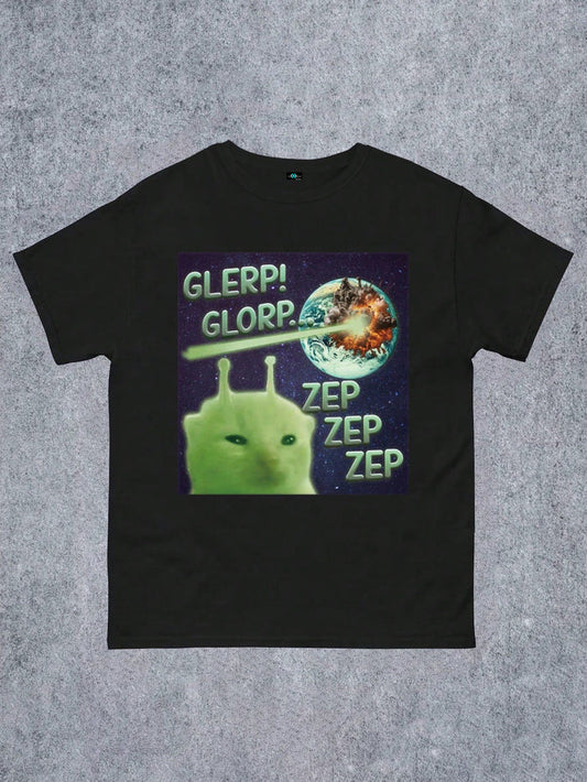 SXV 'zep zep zep’ Printed Cool Aesthetic Oversized Baggy T-shirt