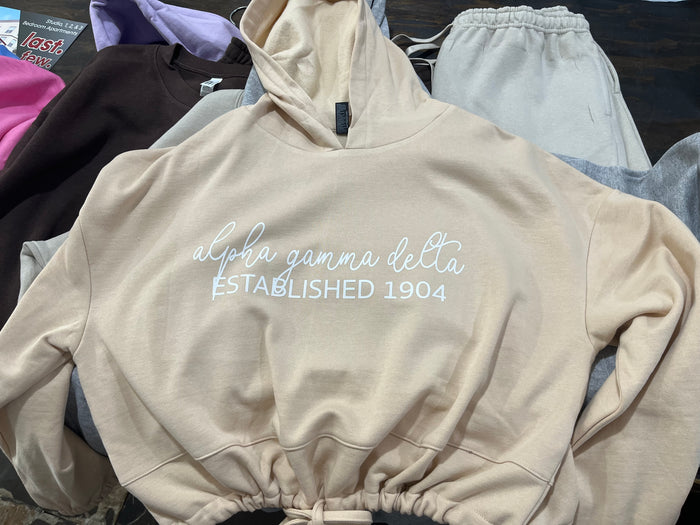 Tan cropped hoodie
