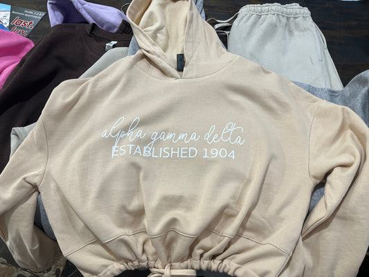 Tan cropped hoodie
