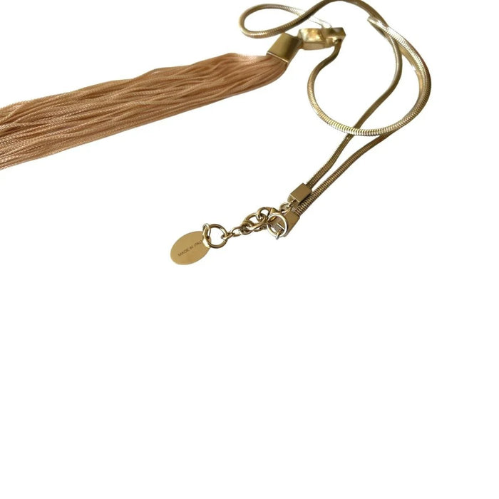 May Moma gold-tone tassel pendant necklace with geometric charm
