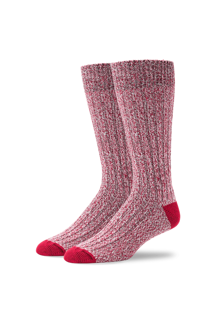 Crimson Marl | Front view of Tech Boot Sock in Crimson Marl