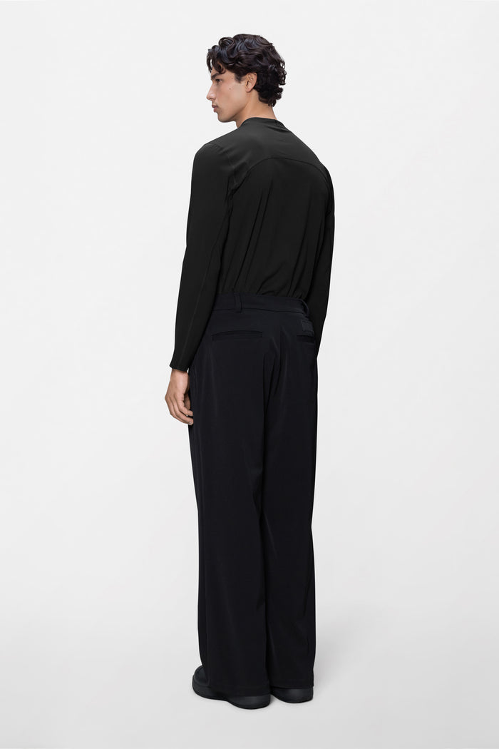 RAINS Tech Woven Pants Wide Black Pants