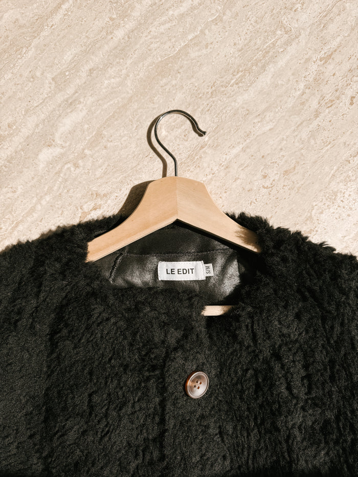 Teddy Wool Coat Black