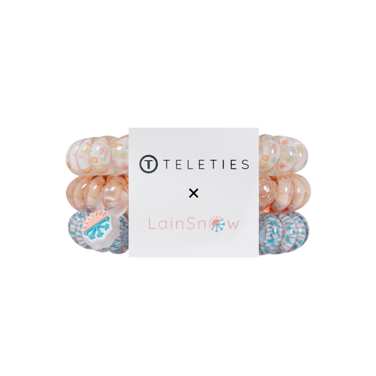 TELETIES x Lain Snow Island Threads: Large No-Rip Hair Ties (3-Pack)