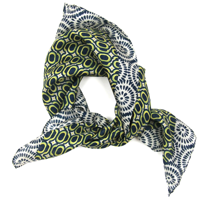 Tempo Mini Silk Scarf - Marine