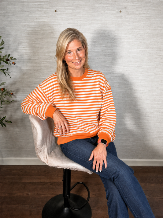 Tennessee Orange Striped Game Day Pullover | Oversized Vols Style