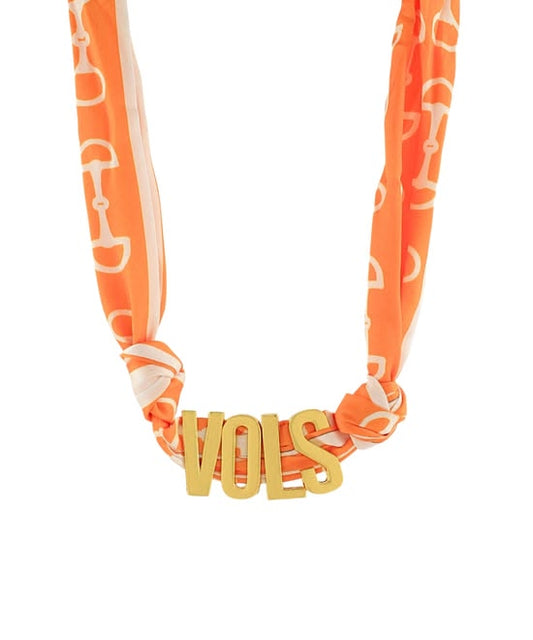 Tennessee Vols Gameday Scarf Necklace – Orange & White Statement Jewelry