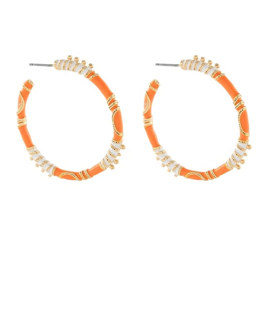 Tennessee Vols Orange & White Gameday Hoop Earrings – Rocky Top Style
